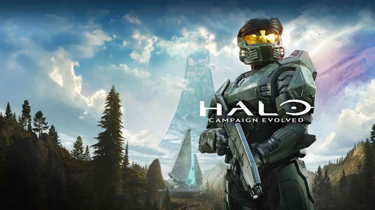 Logotipo do jogo Halo: Campaign Evolved, remake desenvolvido pela Halo Studios.