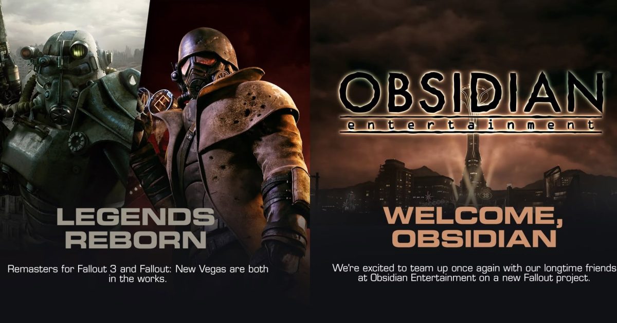Fallout 3 e Fallout: New Vegas remasters anunciados pela Bethesda.