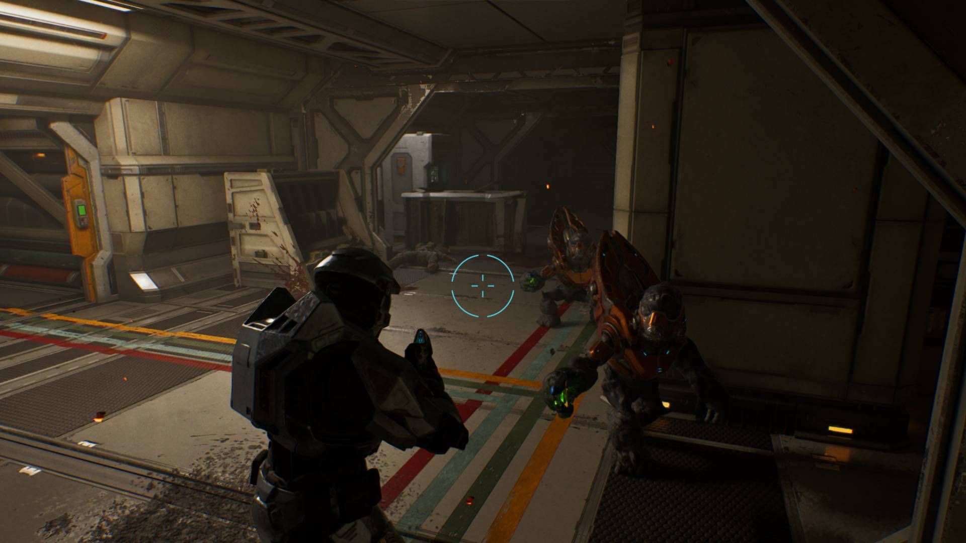 Ilustração do jogo Halo: Campaign Evolved com foco na nova perspectiva de câmera.