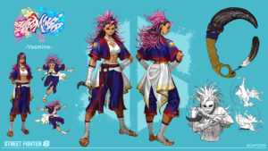 Yasmine, the new Street Fighter 6 character, performing a combat move.