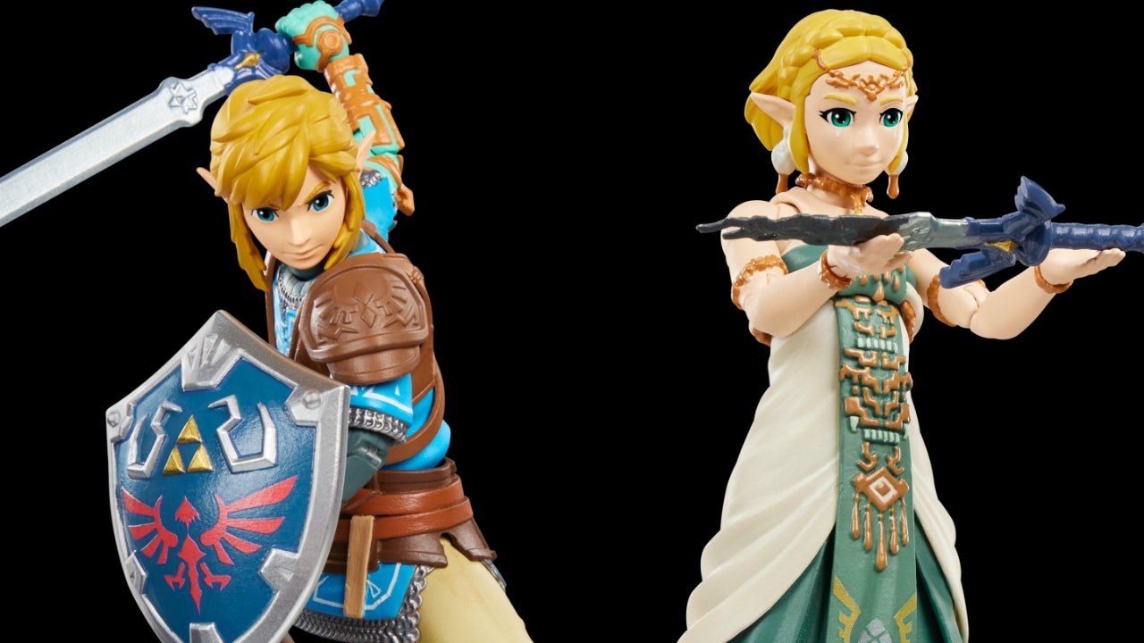 Protótipos das figuras de Link, Zelda e Ganondorf da coleção Heroes of Hyrule da Hasbro