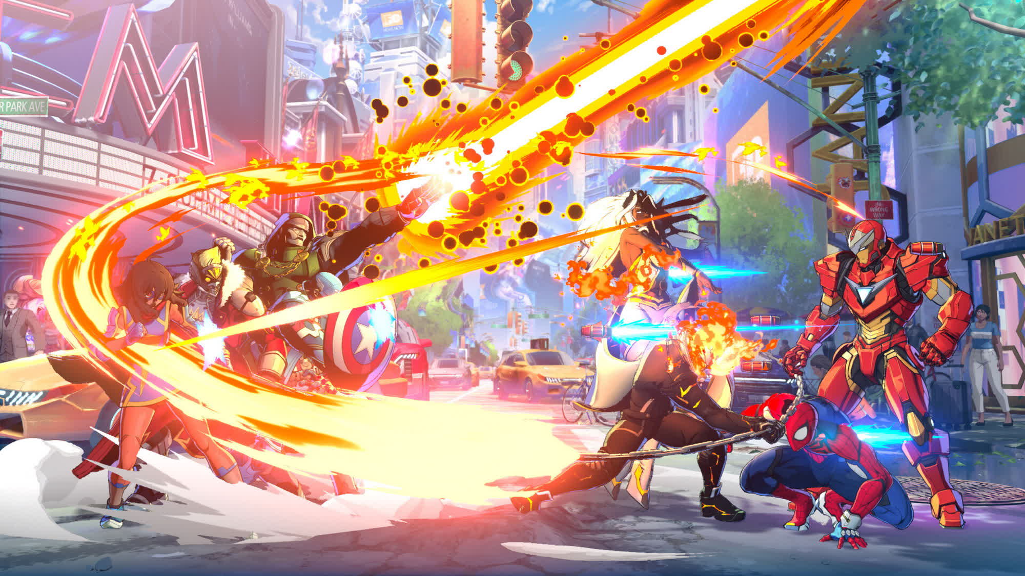 Cena de Marvel Tokon: Fighting Souls mostrando personagens em combate