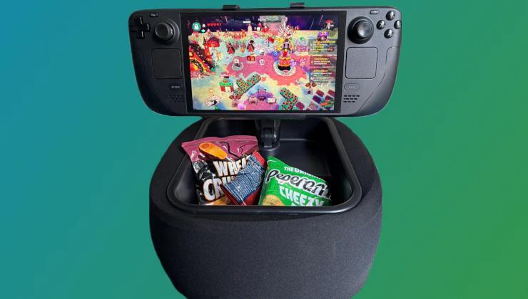 LULULOOK Gaming Pillow para Steam Deck com bandeja de snacks integrada