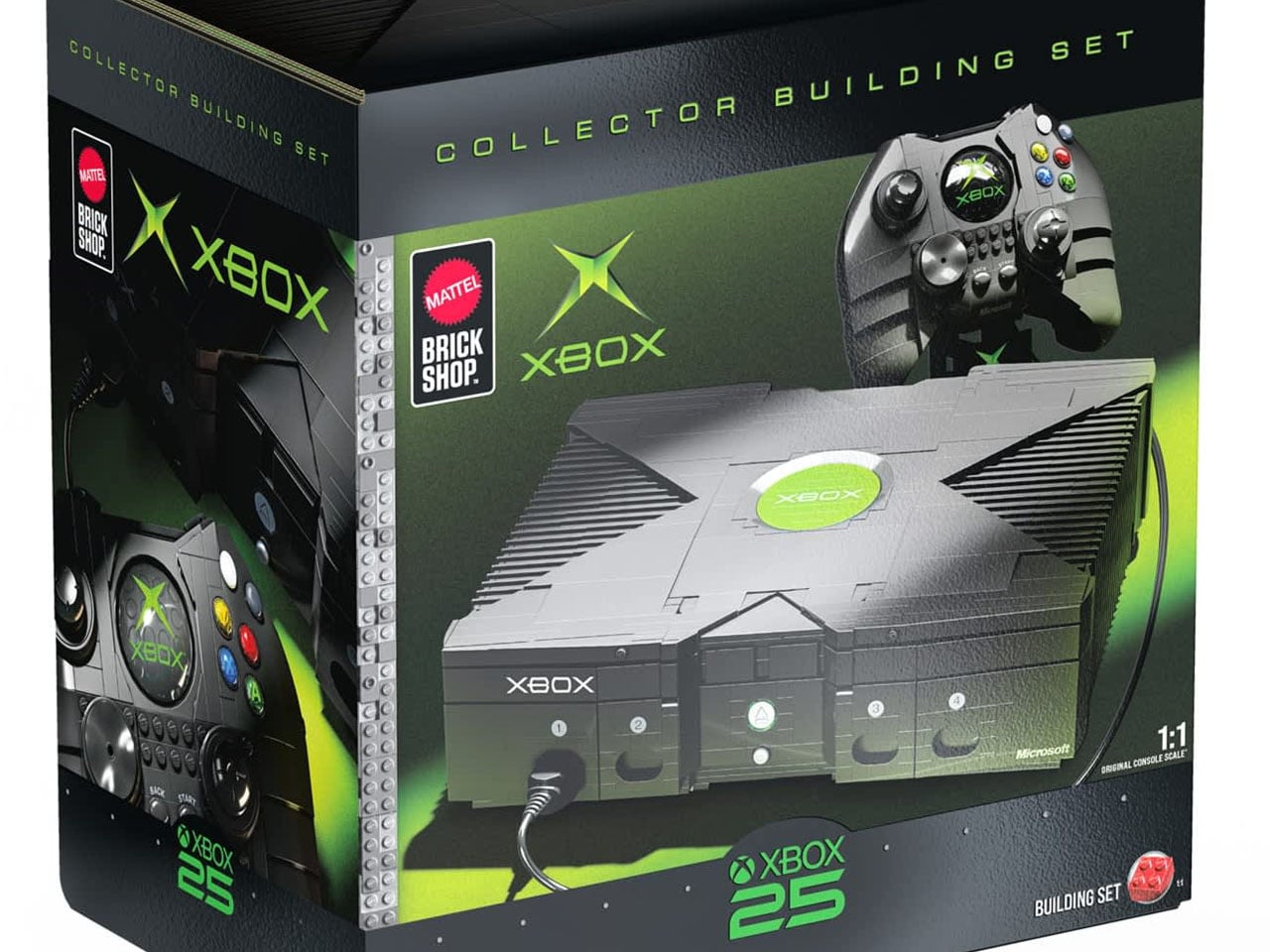 Kit de montar do Xbox original da Mattel em escala 1:1 com controle Duke e detalhes internos