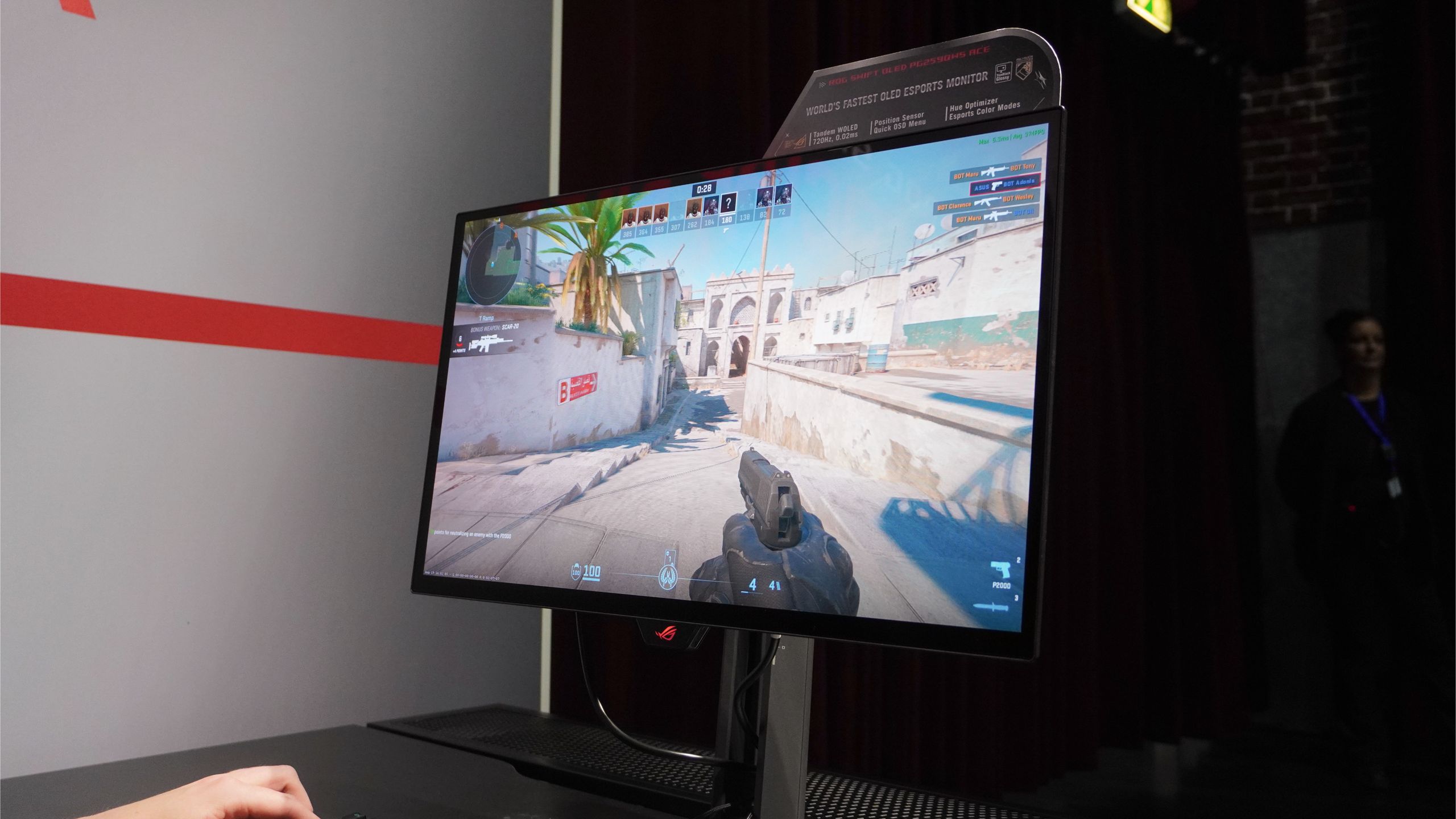 Monitor Asus ROG Swift OLED PG259QWS ACE em destaque