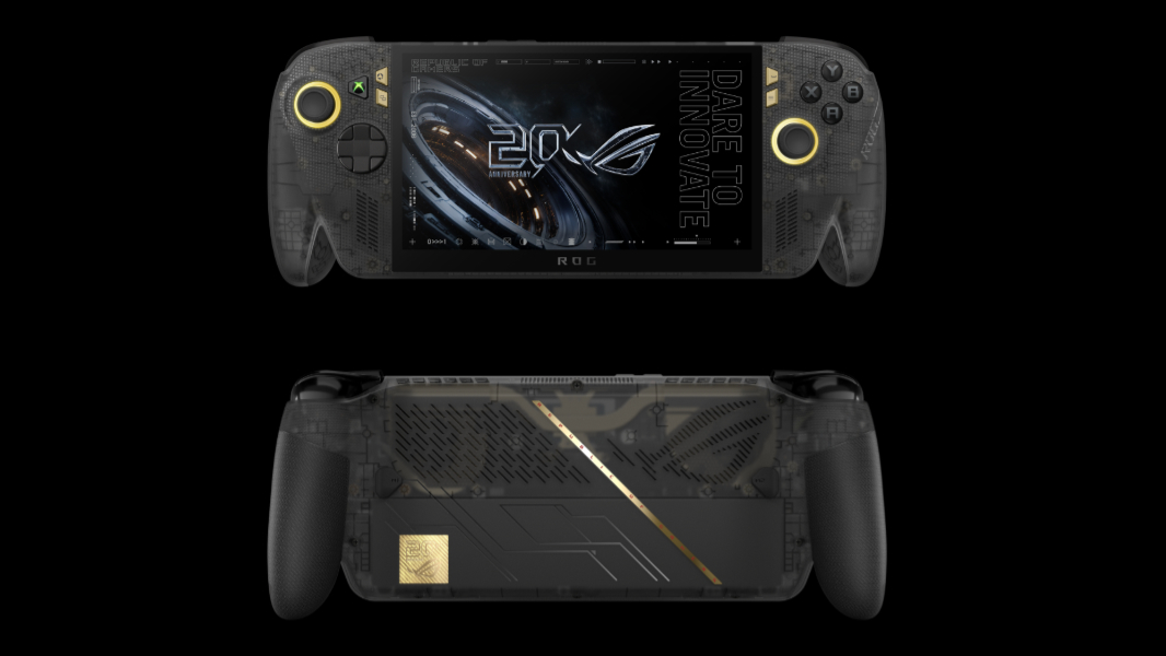 ASUS ROG Xbox Ally X20 com design translúcido e tela OLED