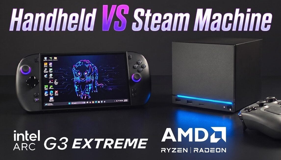 Comparativo entre o One X Player 3 e o Steam Machine em benchmarks de jogos