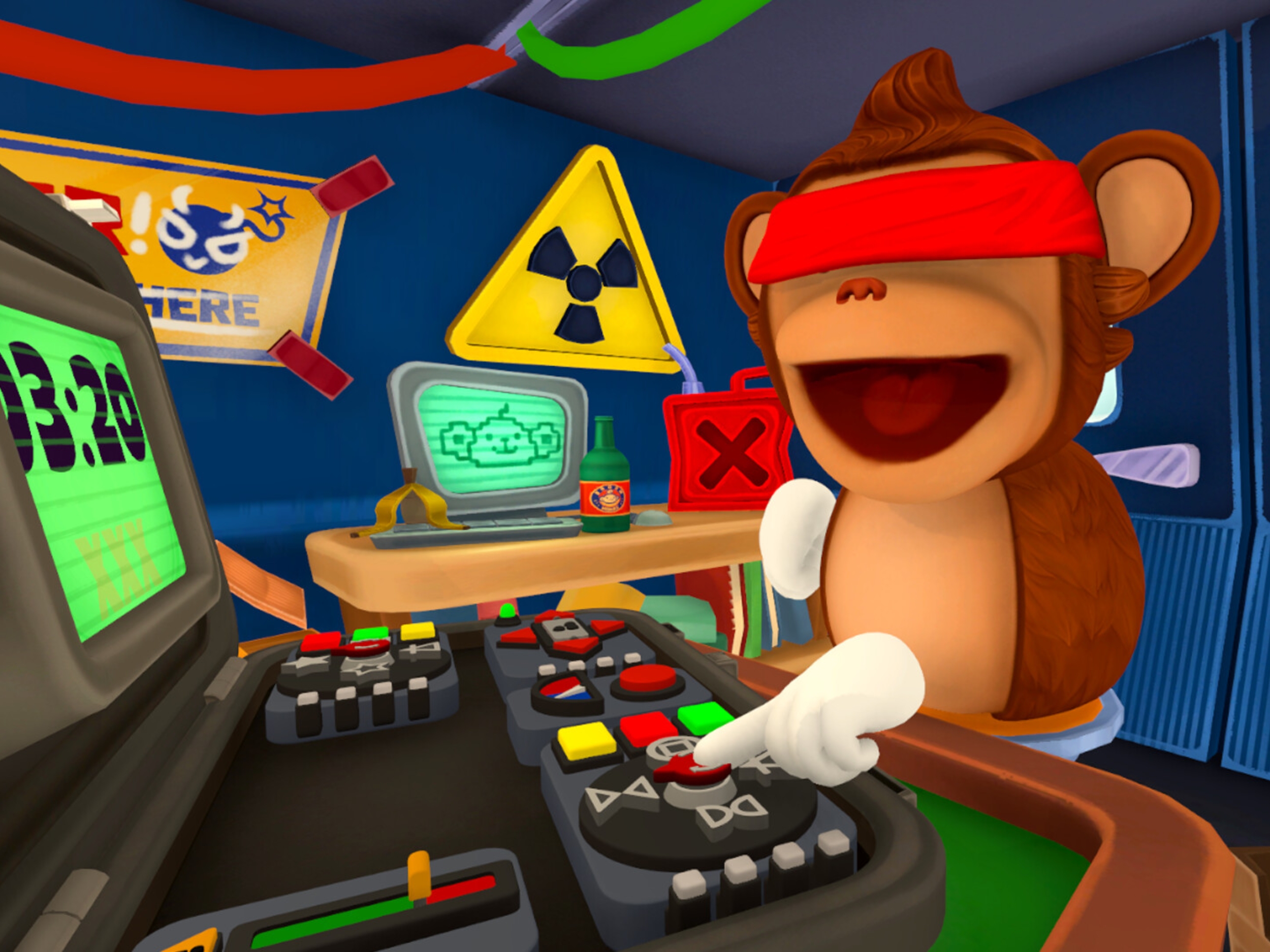 Três macacos tentando desarmar uma bomba em BOMBANANA!