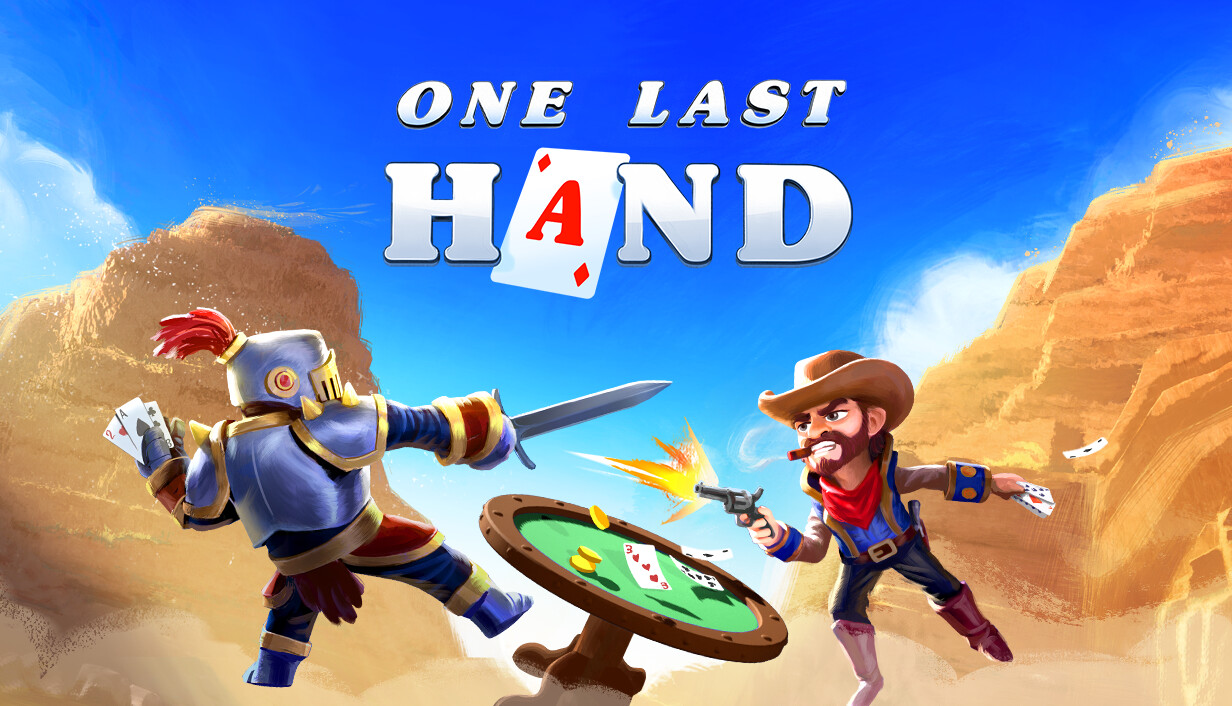 Capa do jogo One Last Hand exibindo cartas e interface de batalha online