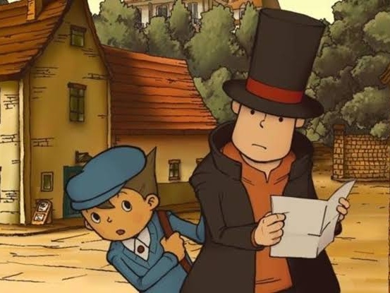 Capa do remake de Professor Layton and the Curious Village com arte atualizada