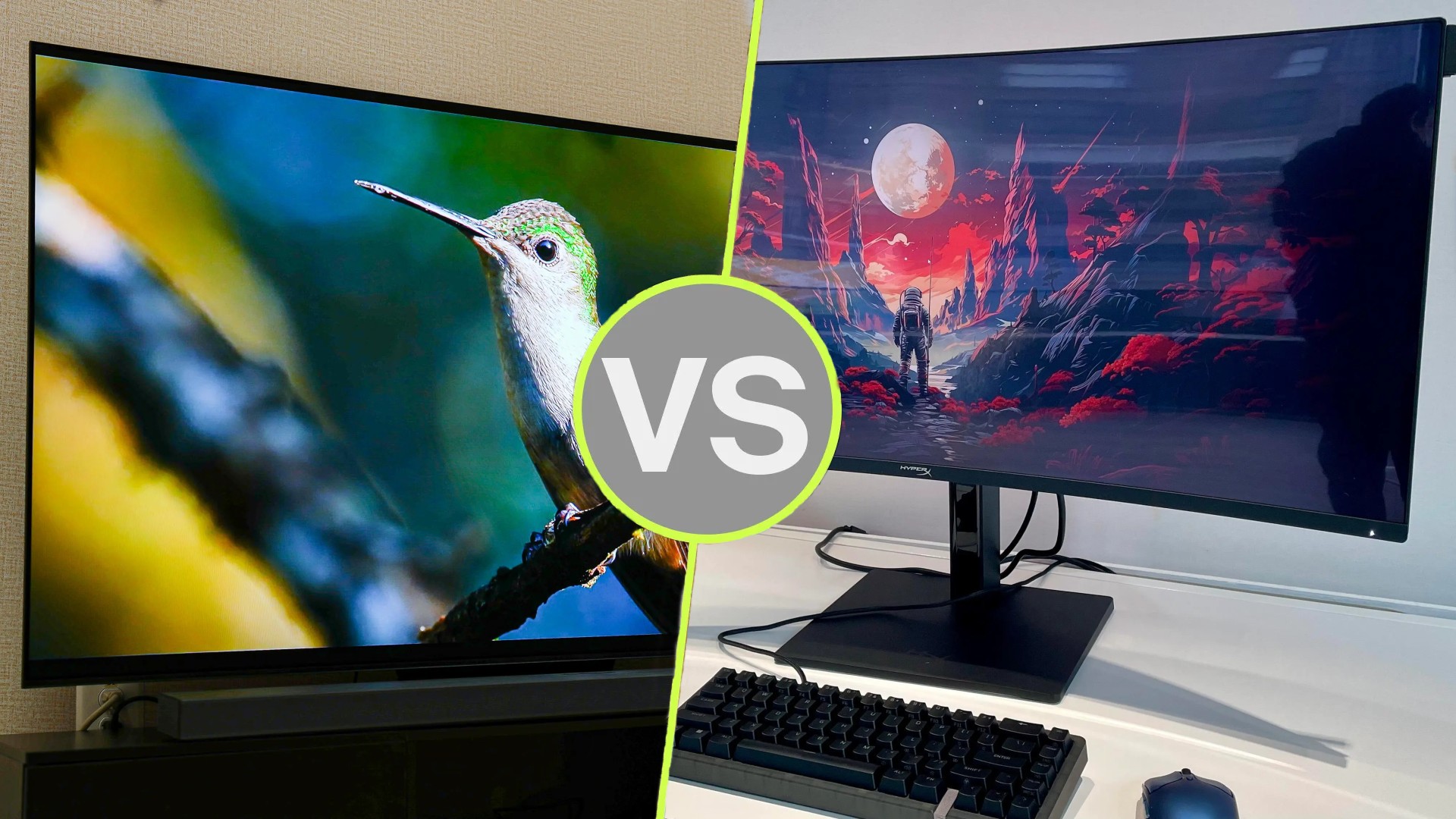 Comparação visual entre OLED TV e OLED monitor