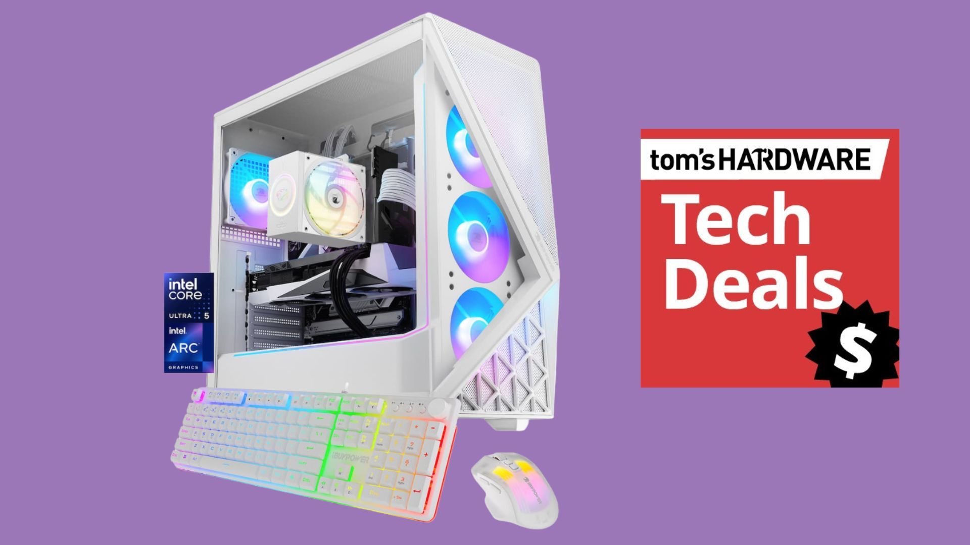 PC gamer iBuypower Slate com placa de vídeo Intel Arc B570 e memória DDR5 em promoção na Best Buy