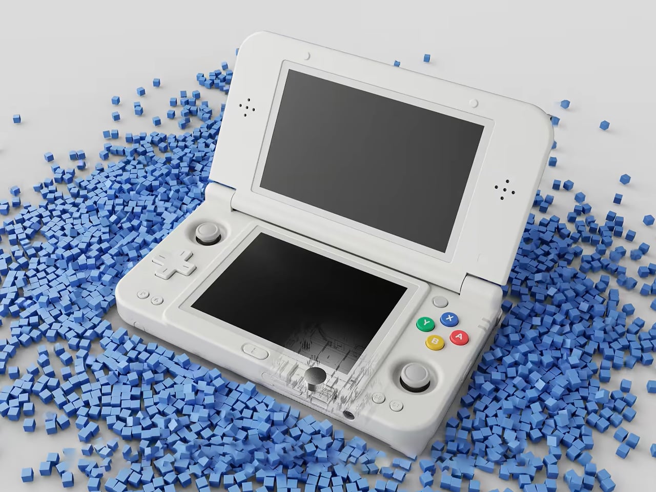 Anbernic RG DDS handheld console com design inspirado no New Nintendo 3DS