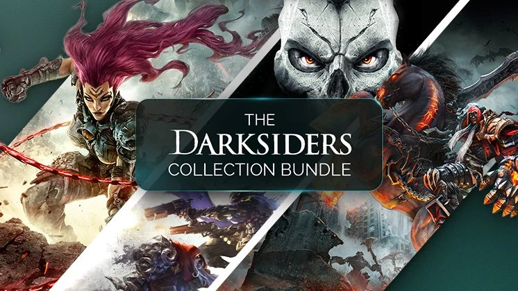 Capa do Darksiders Collection Bundle exibindo os quatro jogos incluídos