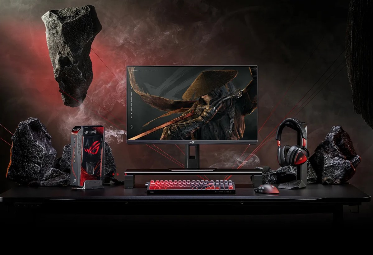 Coleção Phantom Blade Zero Edition da ASUS ROG em preto e vermelho